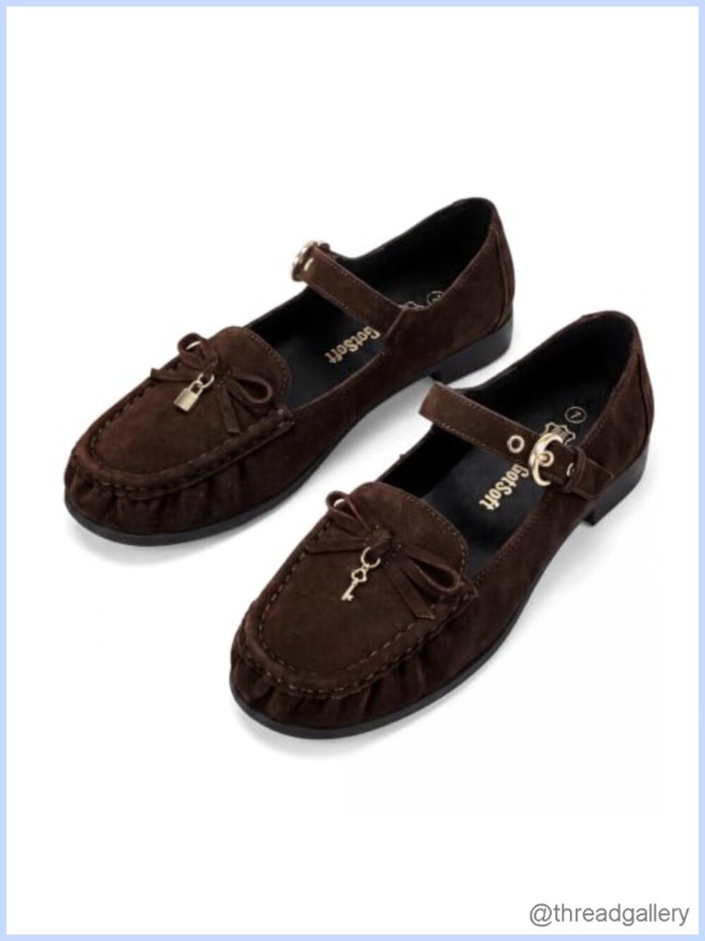 Genuine Leather Loafers Bow Buckle Comfortable Dress Shoes